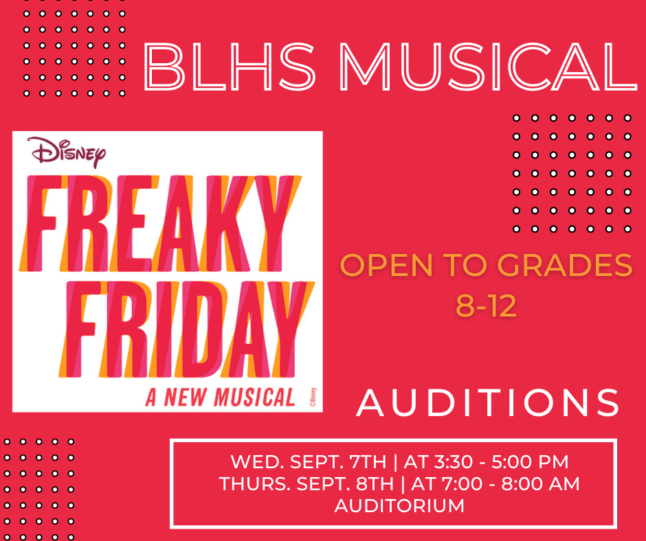 Freaky Friday Auditions 9/7 3:30pm & 9/8 7am Auditorium
