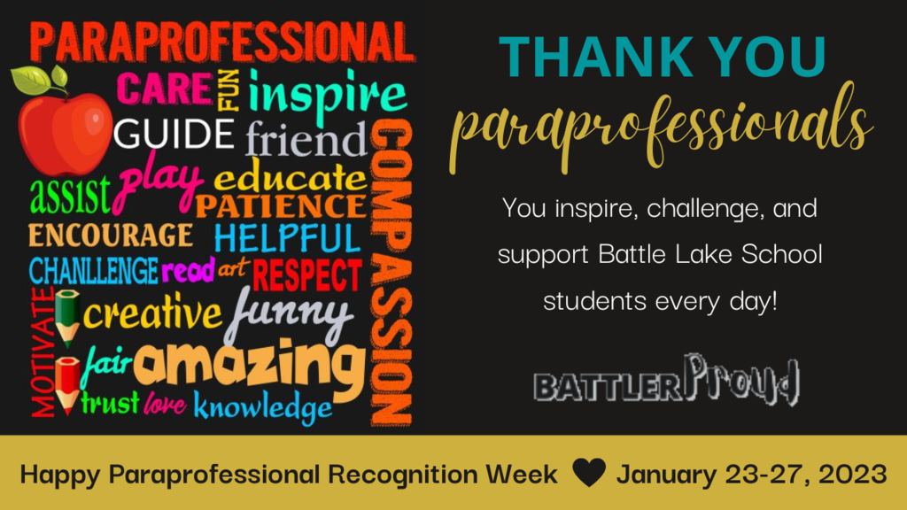 Paraprofessional Recognition Week - January 23 - 27